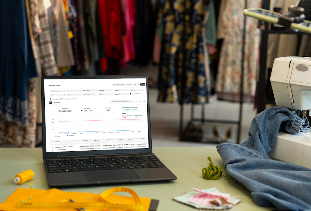 Apparel Factory Worker checking inventory