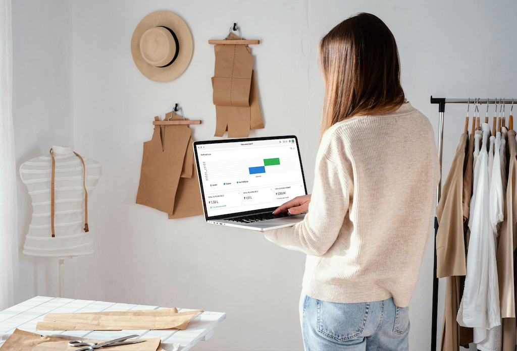 Apparel Factory Worker checking inventory
